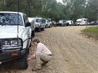 Airing down on Sardine Creek Track