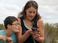 Jack & Amy find a reptile on the Firebreak Track in the Big Desert