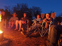 Convoy relaxes at the Red Bluff camp site