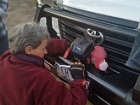 Lucky Galah - we hit is while driving home - Heidi rescued it from behind the winch - It stll had a good bite & squawk!