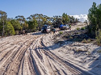 Heidi checks out why another convoy can't make it up the Wyperfeld dune