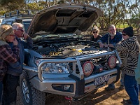 Checking out under the bonnet of Wiskey Girl's Ford Ranger