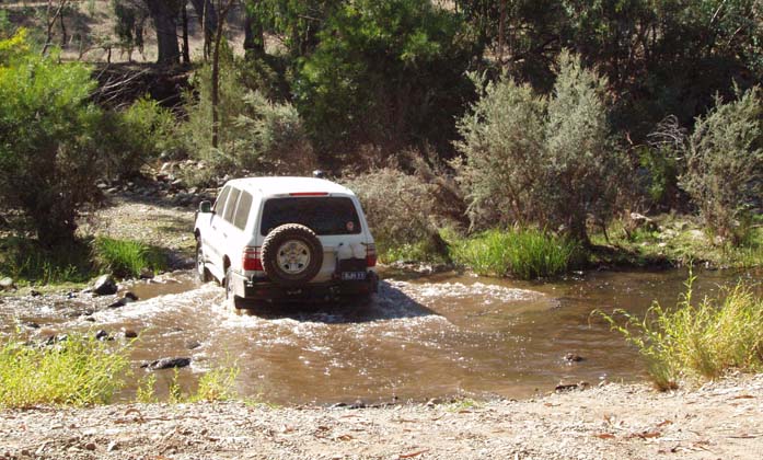 02-Hoppy wets his feet crossing the Deddick River