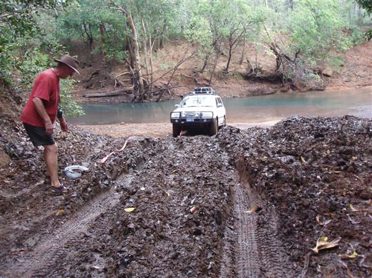 15 Hoppy crosses the Wenlock on the Sudley-Batavia Downs road