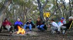 13-Convoy relaxes around the campfire at Red Gum Swamp campground