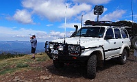 Michael takes in the views at Mt Pinnibar