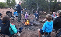 Camp fire chat at Red Bluff Reserve