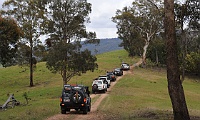 Convoy heads along the Haunted Stream track