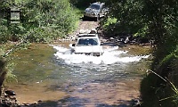 Gerry Gee crosses the Dargo River