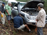 Mary spikes a tyre on Spring Hill track