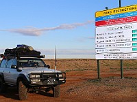 Checking the Road restrictions at the start of the Oodnadatta Track