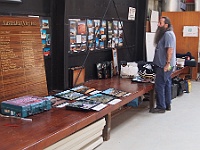 Brian works on a plan to reposition some pictures in the Hilton