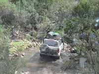 Kloppy drives through the Ingeegoodbee River