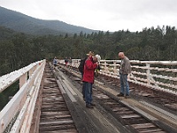 Heidi, Ryan & Rob check out the wearing of the McKillops Bridge boards