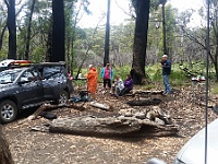 Keeping warm at Mt Thackeray up at 1,000m