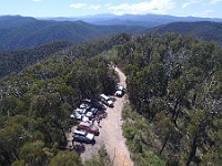 Aerial view of convoy at McMillan lookout