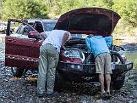 Gordon & Stuart check out the Jeep's engine bay