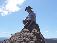 Marcel enjoys the views from McMillan lookout